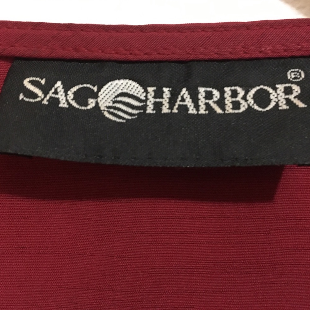 Sag Harbor Red Button Down Blouse - image 3